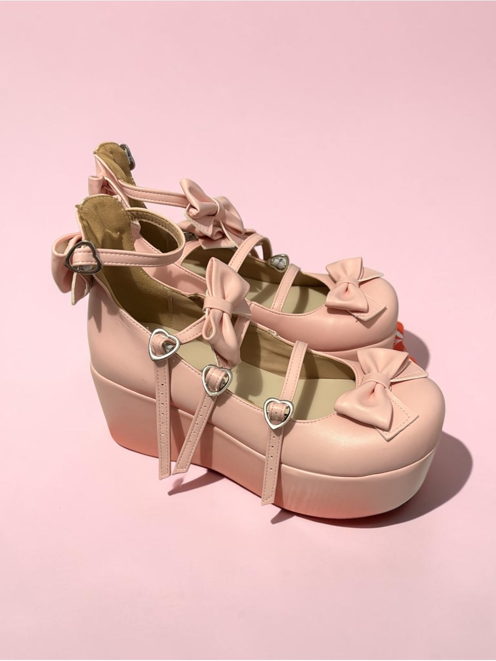 Pink Bow Platform Mary Janes - Women's Cute Platform Heels
